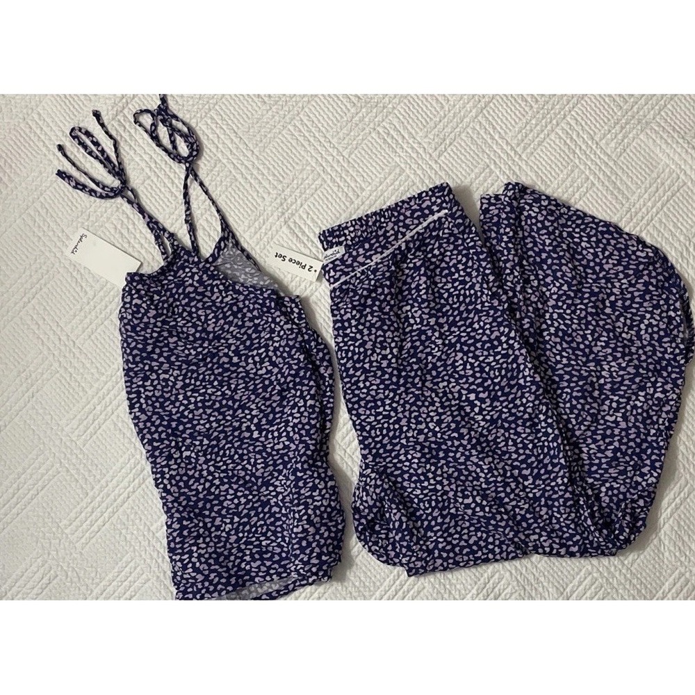 Splendid 2-Piece Print Cami Top & Pants Women's Pajama Set XS NWT Purple